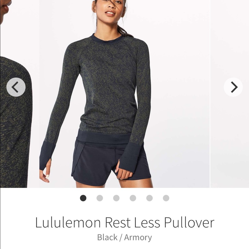 lululemon sz6 Rest Less Pullover black/olive